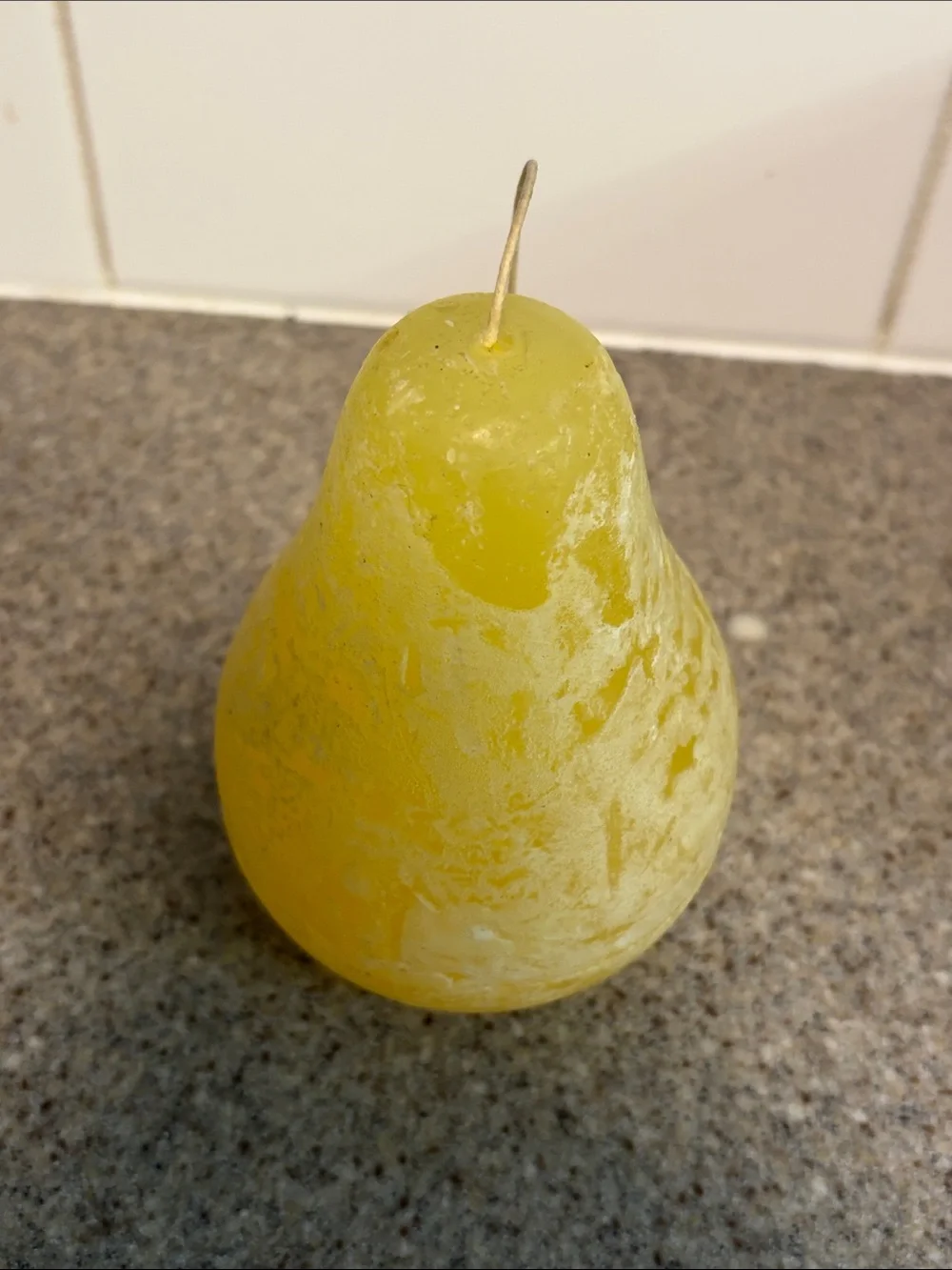 Yellow Pear-Shaped Decorative Candle